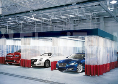 Warehouse curtains with cars