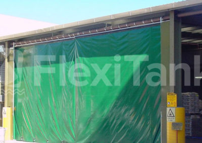 Warehouse curtains on factory door