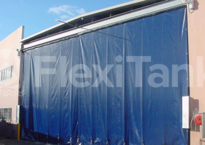 Warehouse curtains on factory door