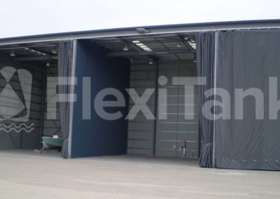 Warehouse curtains on shed door