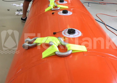 2.5 tonne lift bags inflated during testing