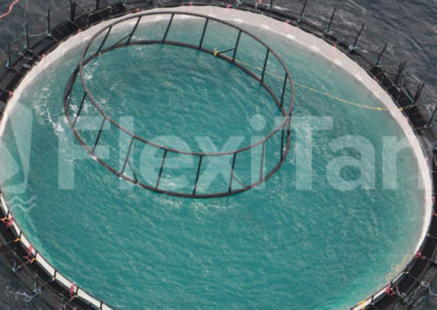 Aquculture cage liners in water